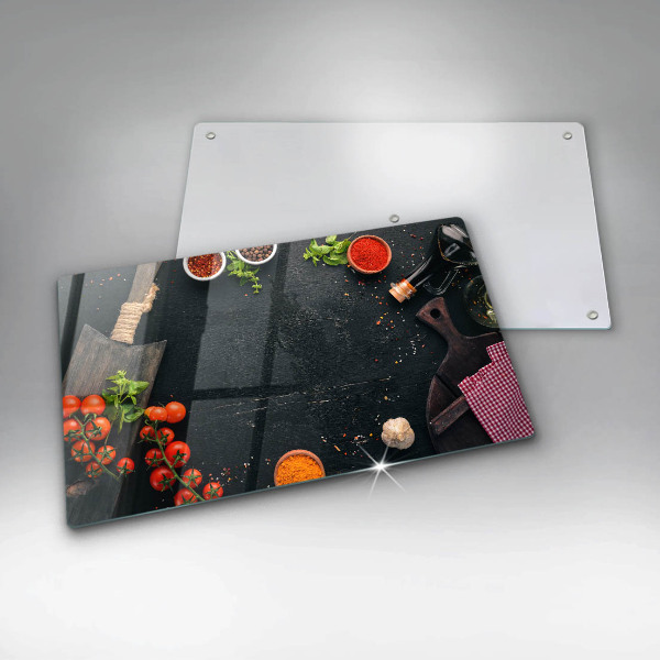 Glas Herdabdeckplatte Kirschtomaten