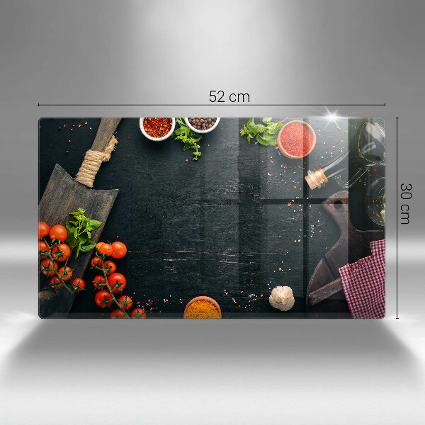 Glas Herdabdeckplatte Kirschtomaten