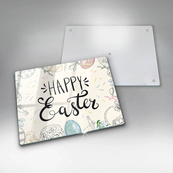 Glas Herdabdeckplatte Happy Easter