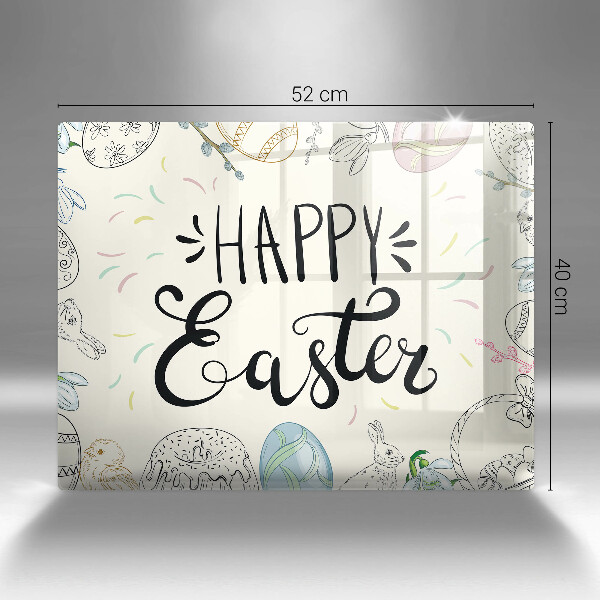 Glas Herdabdeckplatte Happy Easter