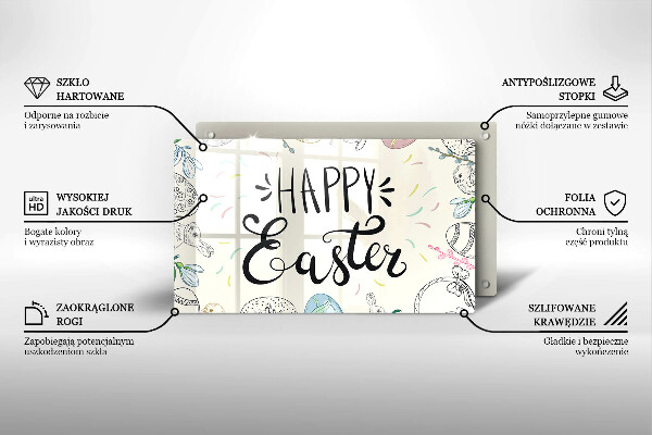 Glas Herdabdeckplatte Happy Easter