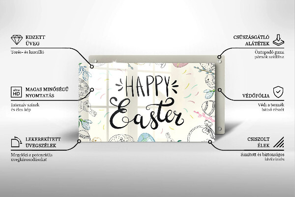 Glas Herdabdeckplatte Happy Easter