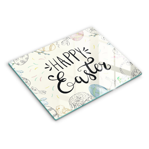 Glas Herdabdeckplatte Happy Easter