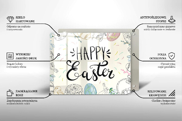 Glas Herdabdeckplatte Happy Easter