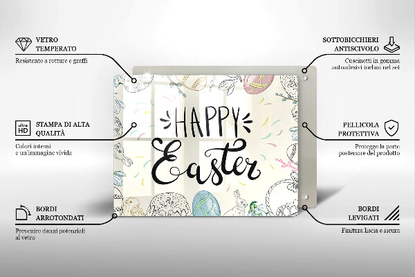 Glas Herdabdeckplatte Happy Easter