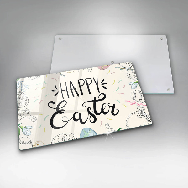 Glas Herdabdeckplatte Happy Easter