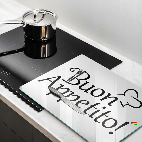 Glas Herdabdeckplatte Buon Appetito!