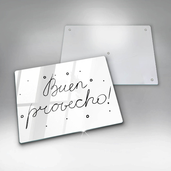 Glas Herdabdeckplatte Buen provecho!