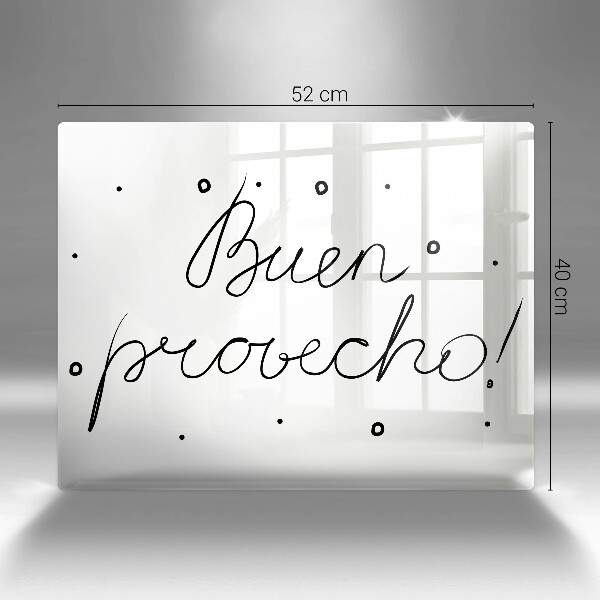 Glas Herdabdeckplatte Buen provecho!