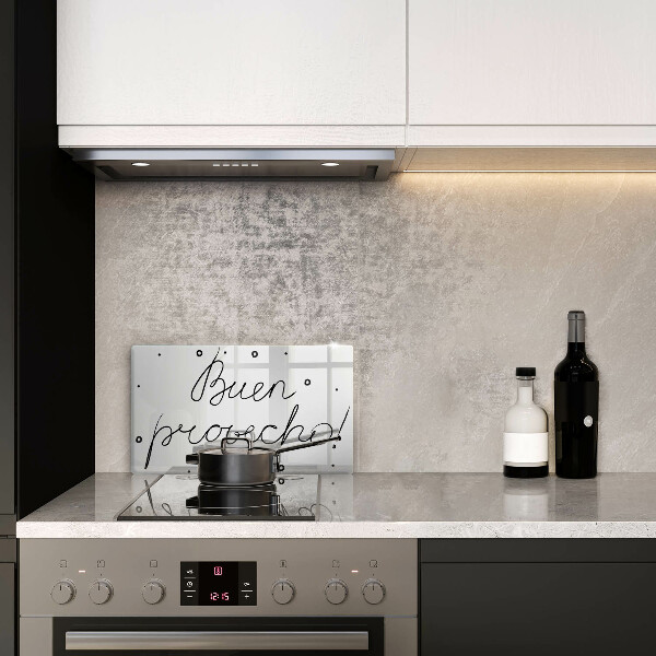 Glas Herdabdeckplatte Buen provecho!