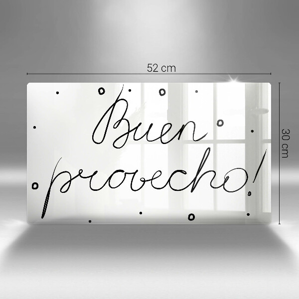 Glas Herdabdeckplatte Buen provecho!