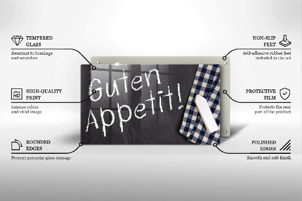 Glas Herdabdeckplatte Guten Appetit!