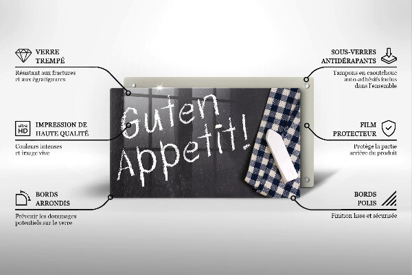 Glas Herdabdeckplatte Guten Appetit!