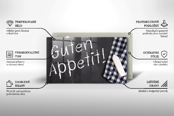 Glas Herdabdeckplatte Guten Appetit!