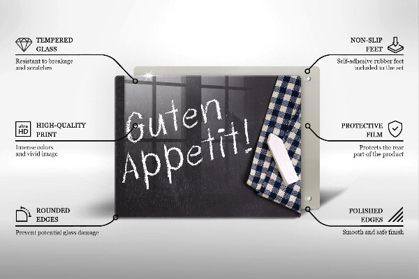 Glas Herdabdeckplatte Guten Appetit!