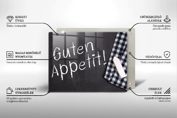 Glas Herdabdeckplatte Guten Appetit!