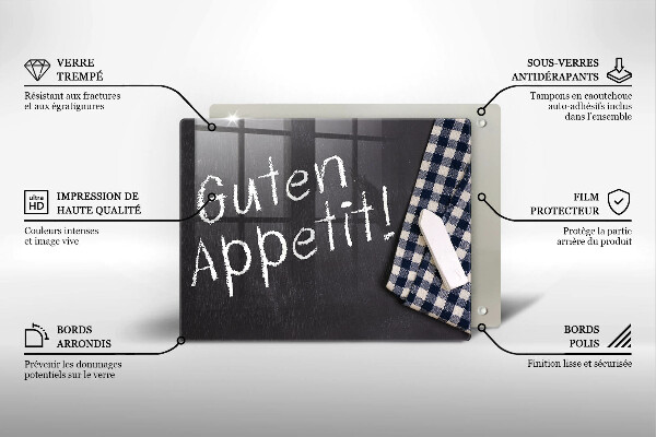 Glas Herdabdeckplatte Guten Appetit!