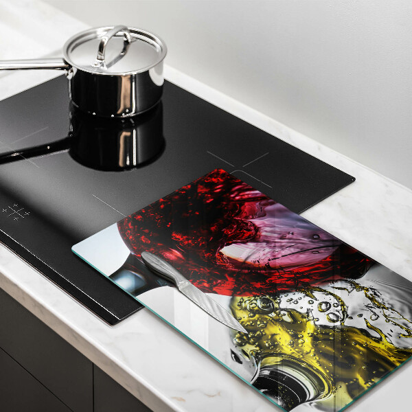 Glas Herdabdeckplatte Gläser Wein