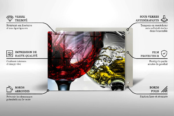 Glas Herdabdeckplatte Gläser Wein