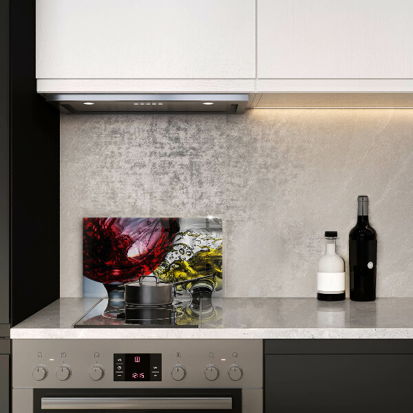 Glas Herdabdeckplatte Gläser Wein