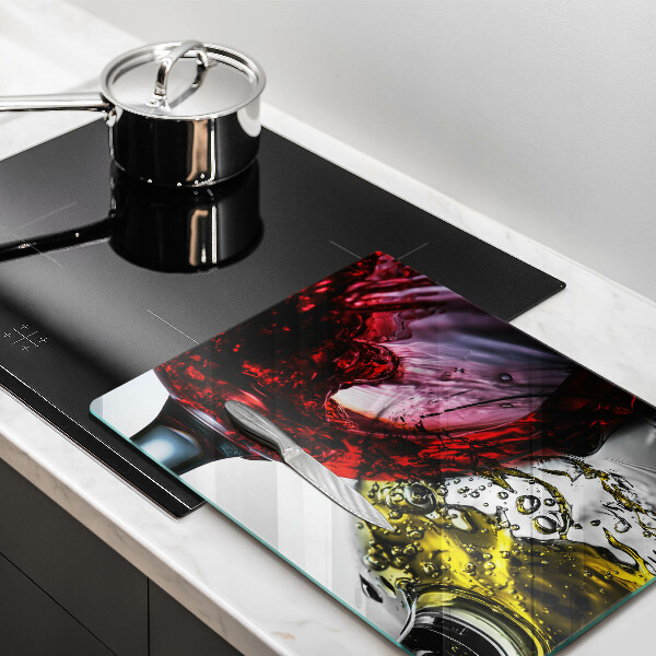 Glas Herdabdeckplatte Gläser Wein