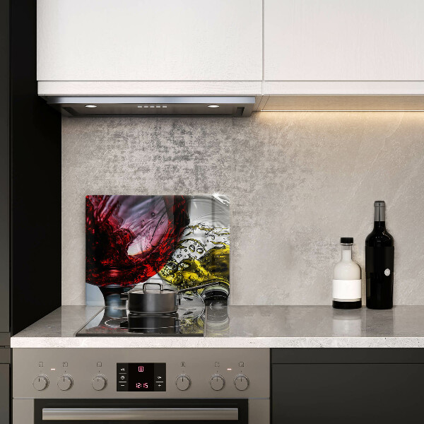 Glas Herdabdeckplatte Gläser Wein