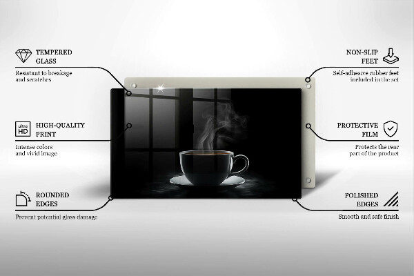 Glas Herdabdeckplatte Heiße Tasse Kaffee