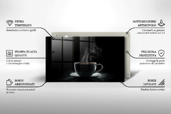 Glas Herdabdeckplatte Heiße Tasse Kaffee