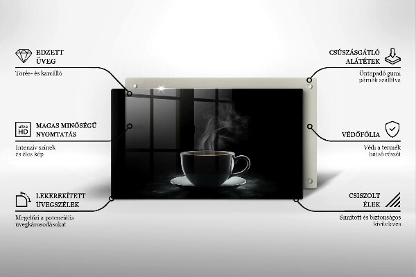 Glas Herdabdeckplatte Heiße Tasse Kaffee