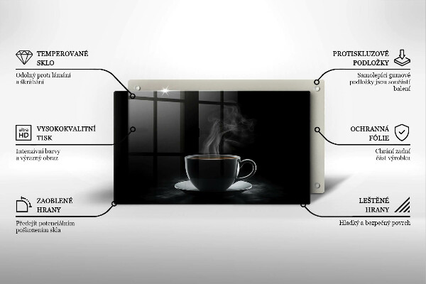 Glas Herdabdeckplatte Heiße Tasse Kaffee