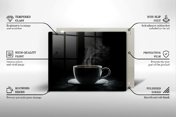 Glas Herdabdeckplatte Heiße Tasse Kaffee