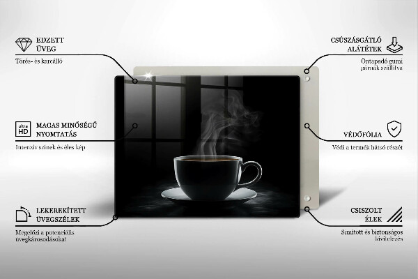 Glas Herdabdeckplatte Heiße Tasse Kaffee