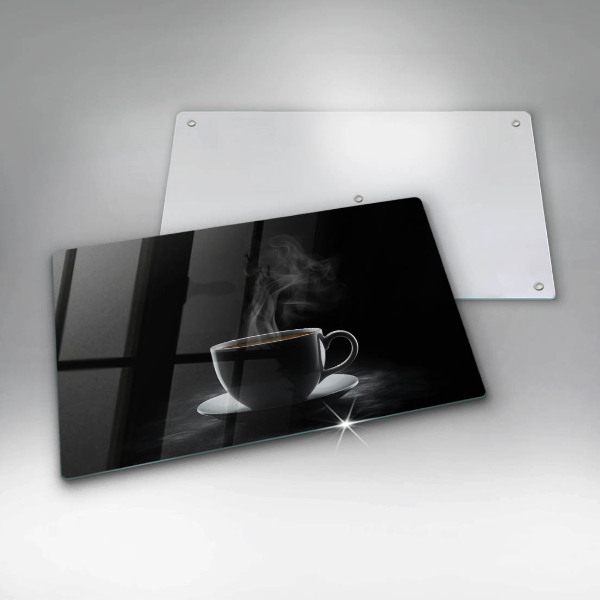 Glas Herdabdeckplatte Heiße Tasse Kaffee