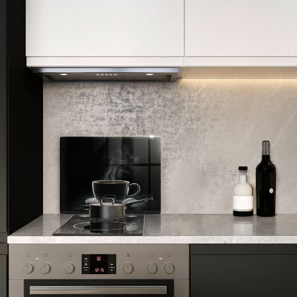 Glas Herdabdeckplatte Heiße Tasse Kaffee