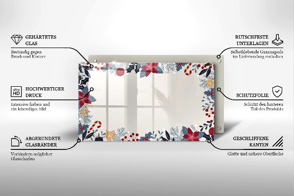 Glas Herdabdeckplatte Weihnachtsdekorationen