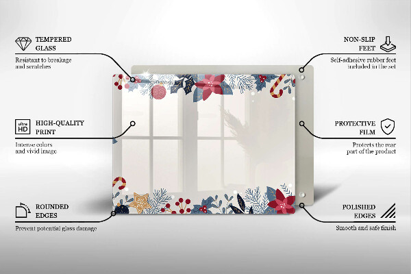Glas Herdabdeckplatte Weihnachtsdekorationen