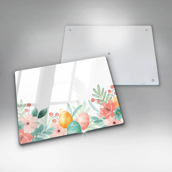 Glas Herdabdeckplatte Ostereier