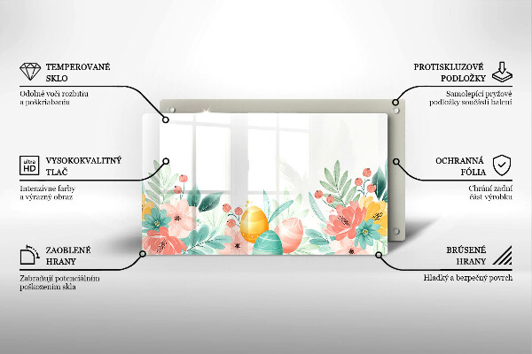 Glas Herdabdeckplatte Ostereier