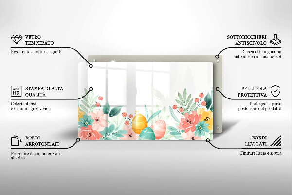 Glas Herdabdeckplatte Ostereier