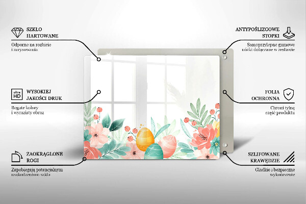 Glas Herdabdeckplatte Ostereier