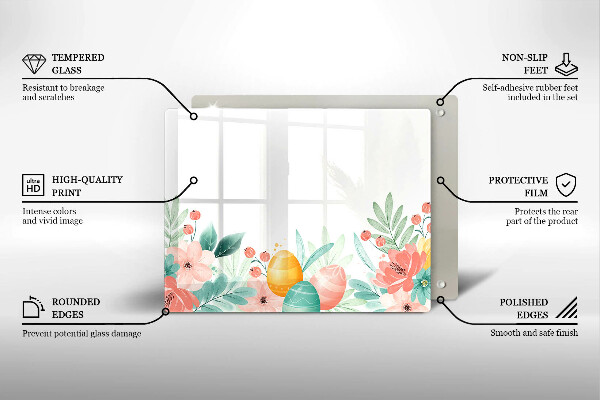 Glas Herdabdeckplatte Ostereier