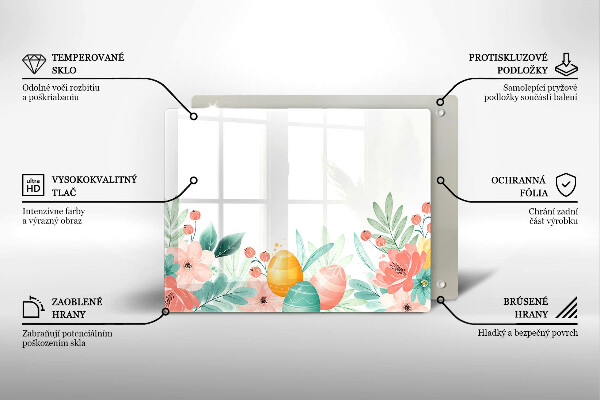 Glas Herdabdeckplatte Ostereier