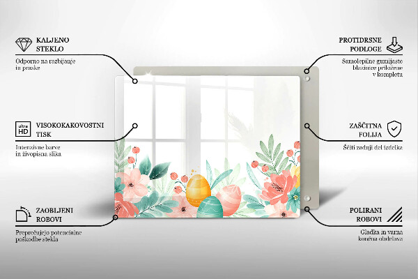 Glas Herdabdeckplatte Ostereier