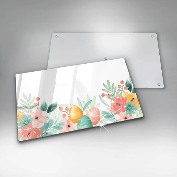 Glas Herdabdeckplatte Ostereier