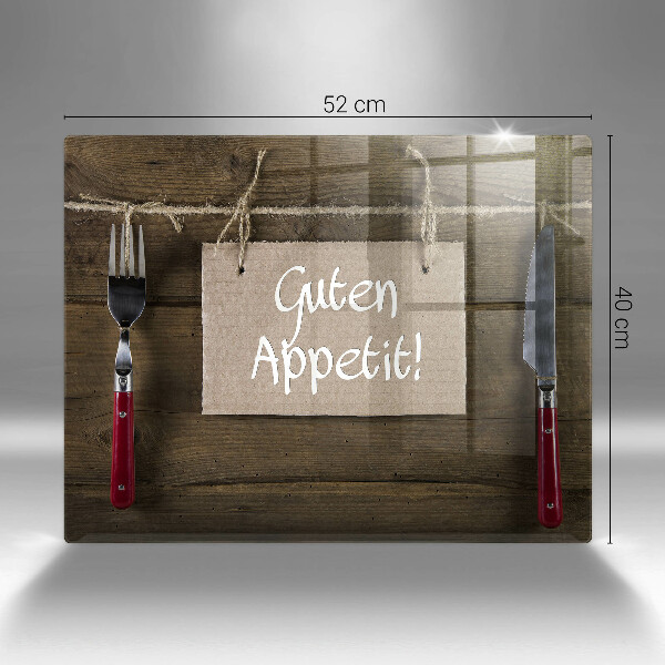 Glas Herdabdeckplatte Guten Apetit