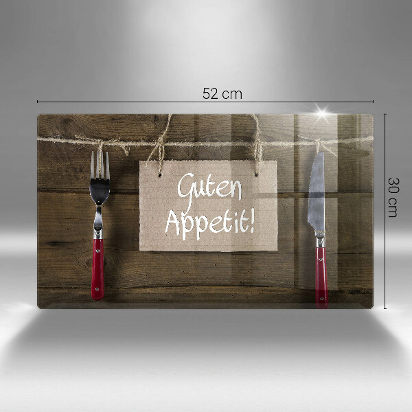 Glas Herdabdeckplatte Guten Apetit