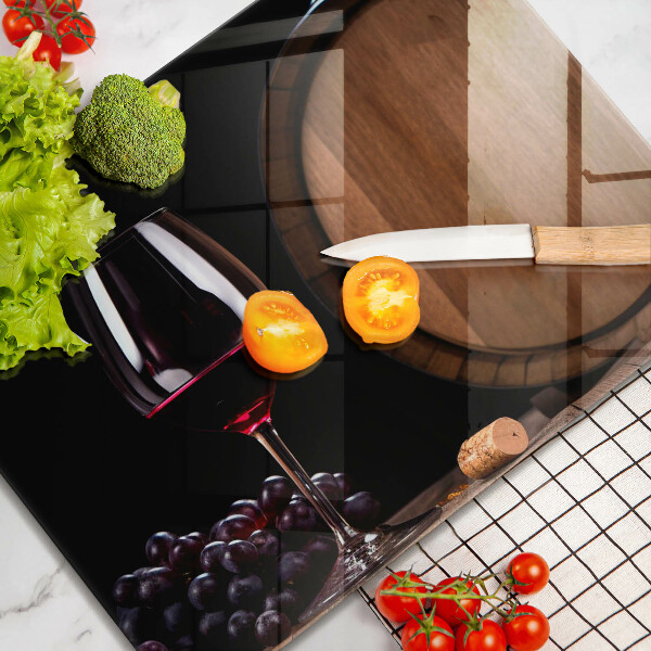 Glas Herdabdeckplatte Fassweinglas