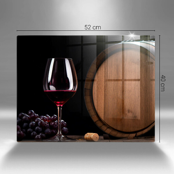 Glas Herdabdeckplatte Fassweinglas