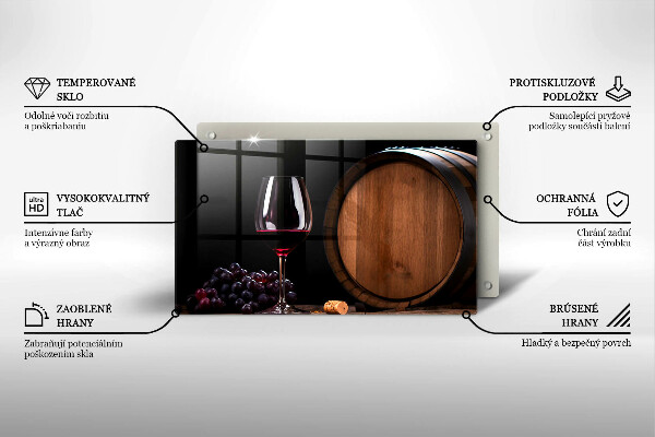 Glas Herdabdeckplatte Fassweinglas