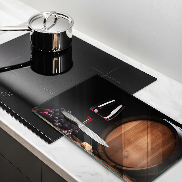 Glas Herdabdeckplatte Fassweinglas